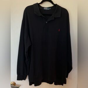 Polo by Ralph Lauren Long Sleeve Black Polo in Size 2XL